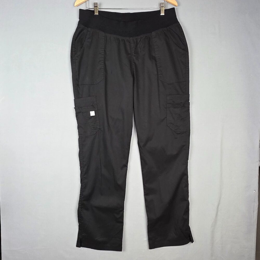 Butter Soft Stretch Women's Medium Scrub Pants Black Hospital Work Medical
